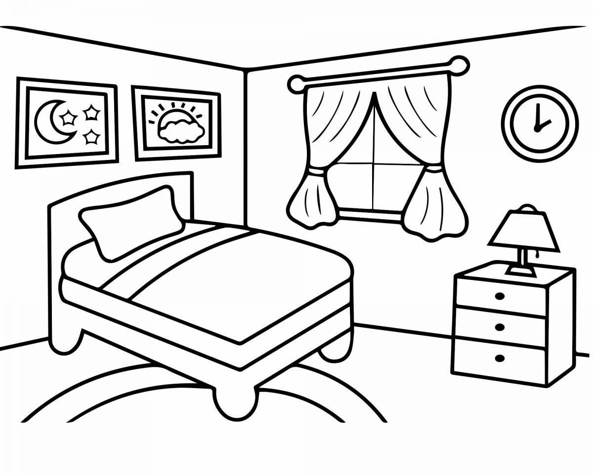 Color room design for coloring book
