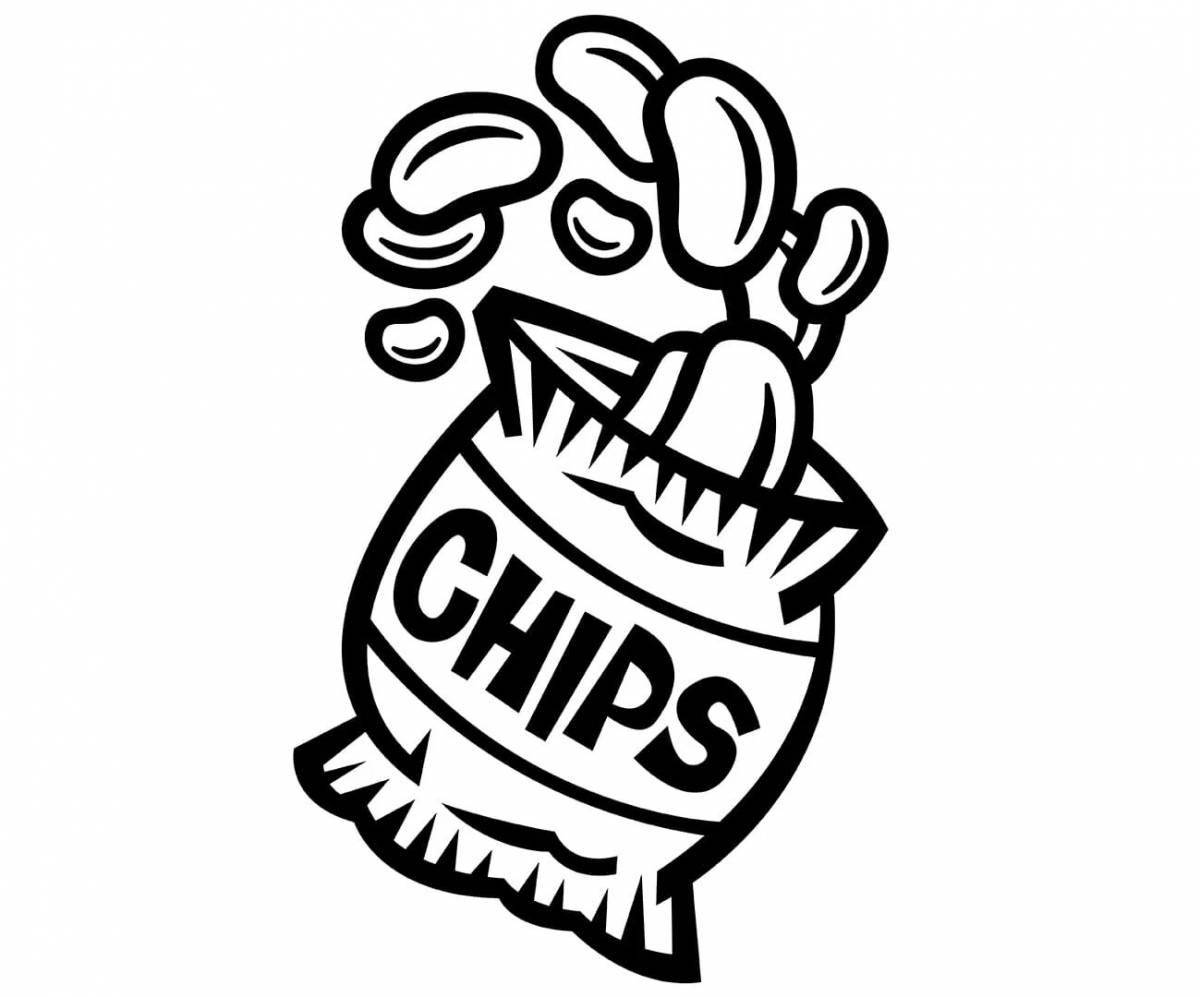 Coloring crispy chips