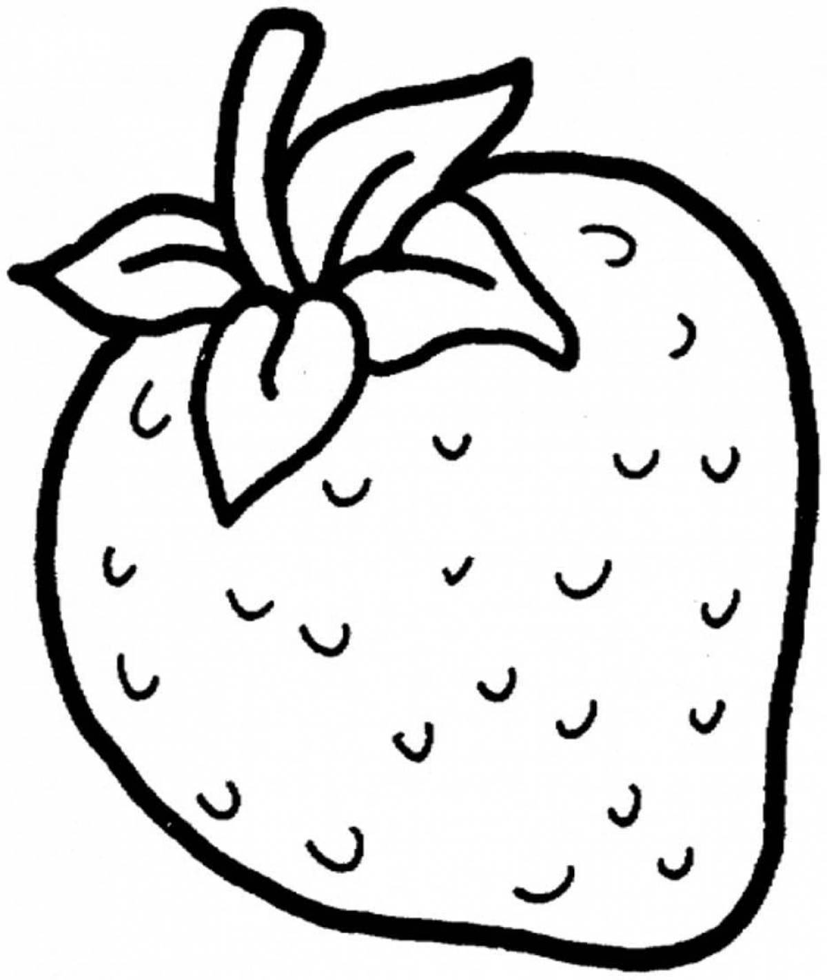 Sunny strawberry coloring page