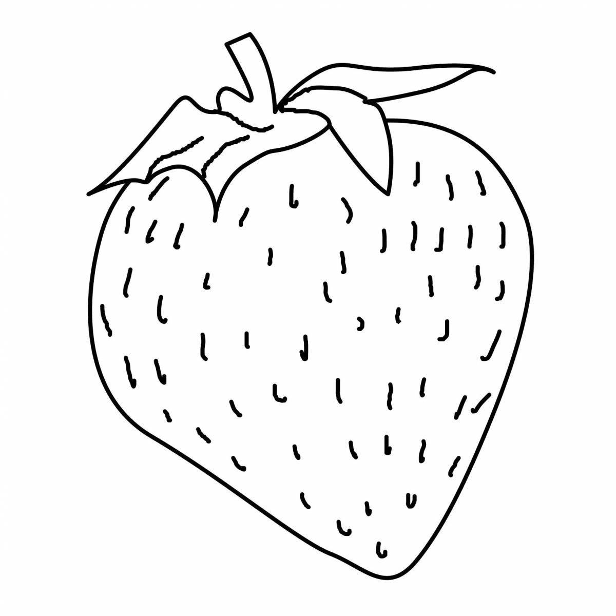Colored strawberry coloring book