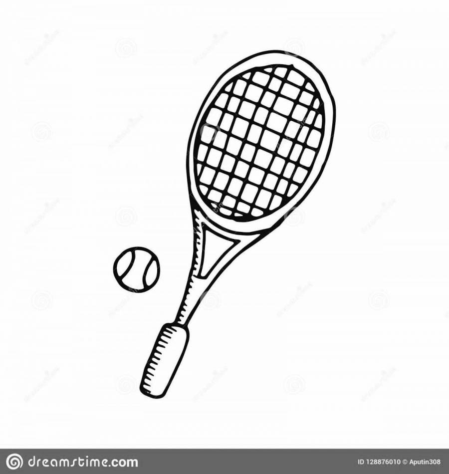 Теннисная ракетка эскиз