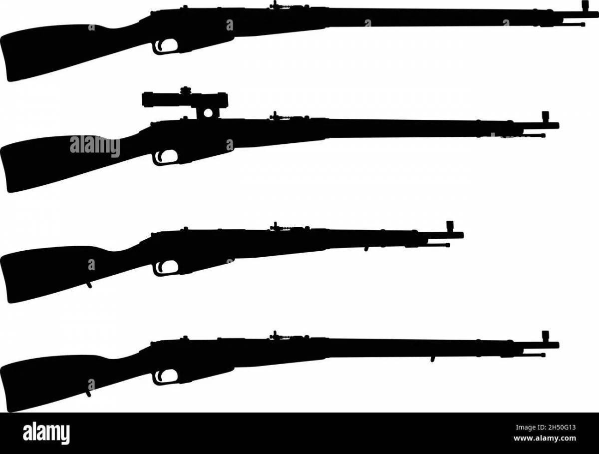 Винтовка мосина нарисовать поэтапно