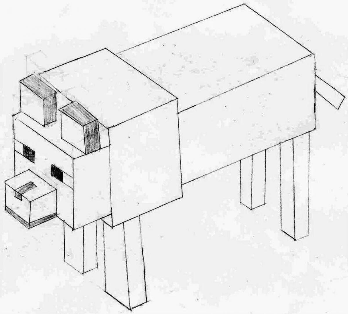 Как нарисовать собаку из майнкрафта