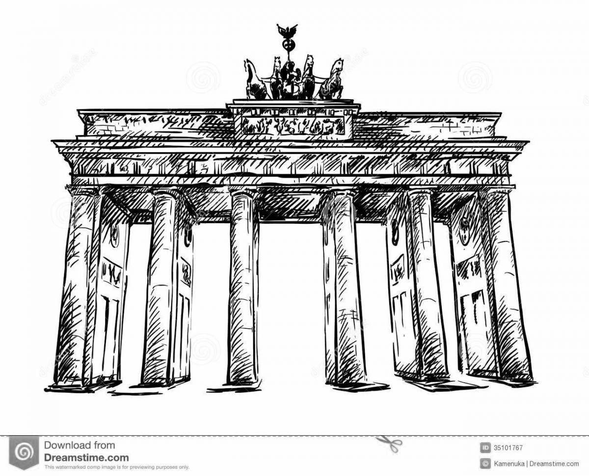 Бранденбургские ворота в Берлине Графика
