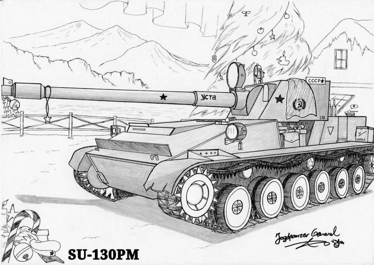 Fancy scorpion tank coloring page