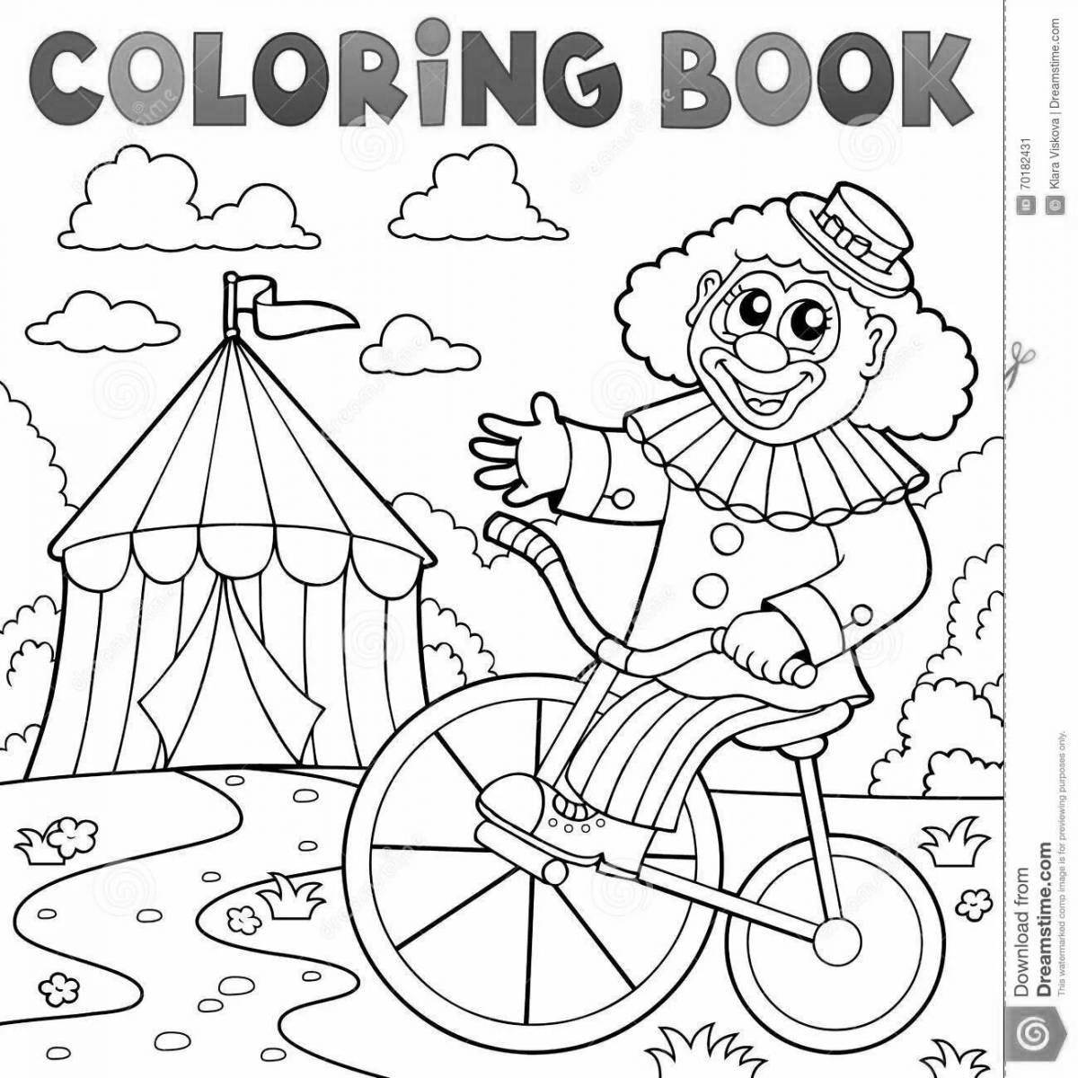 Colouring awesome circus poster