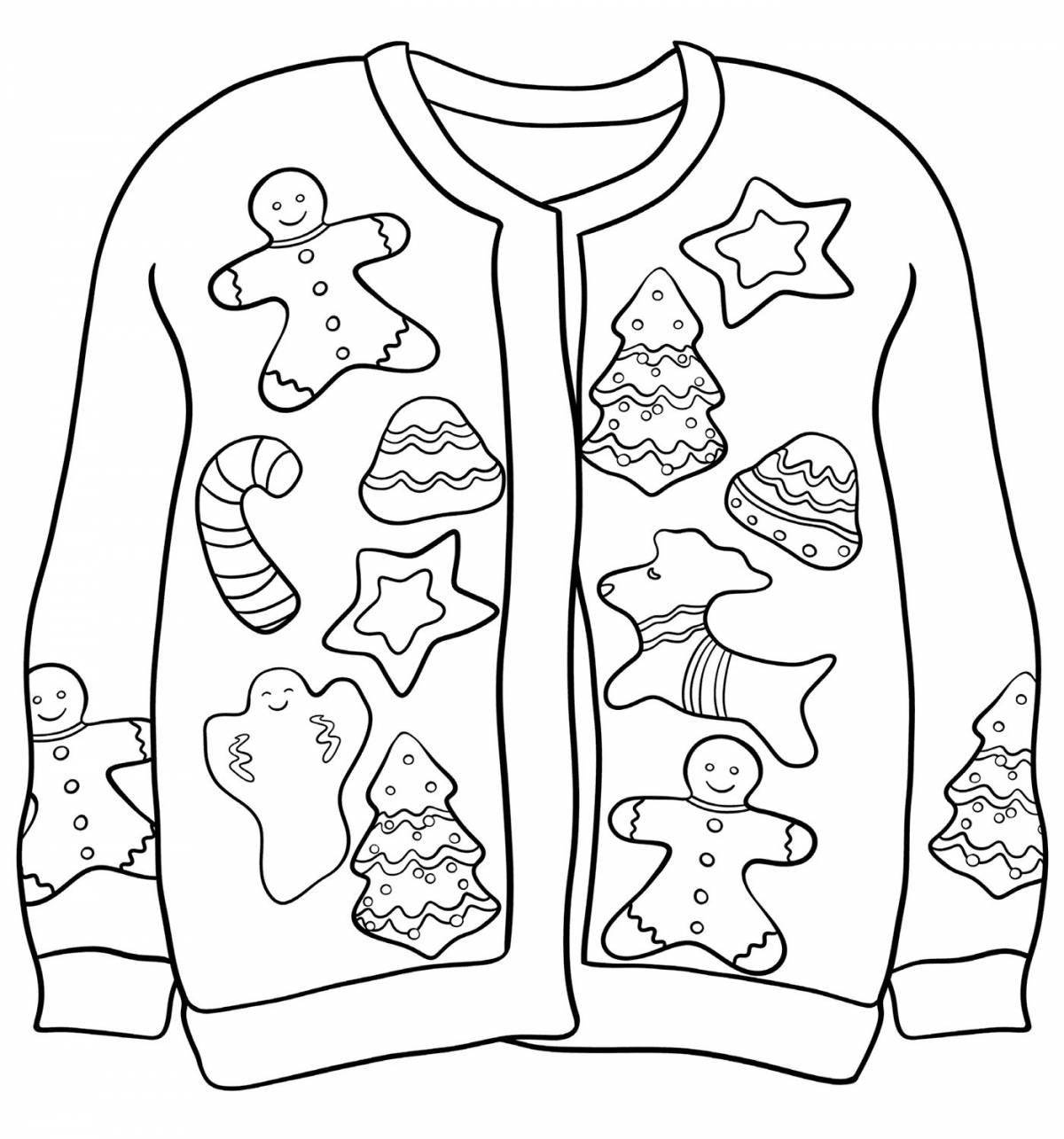 Holiday coloring Christmas sweater