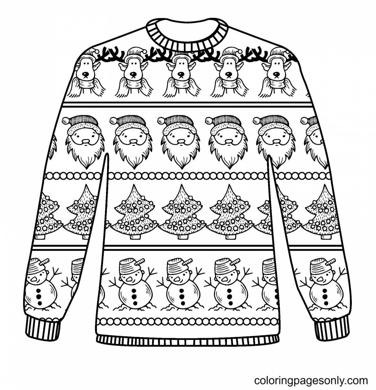 Радостная раскраска рождественский свитер