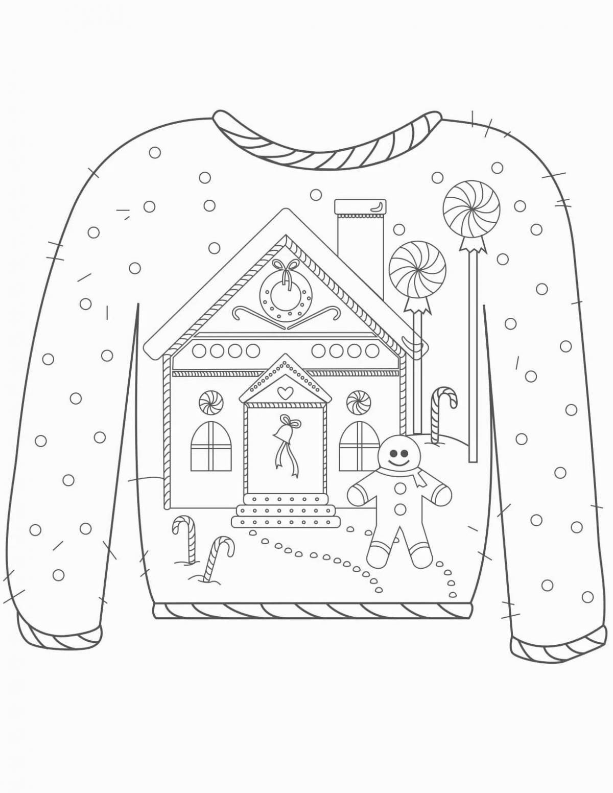 Christmas sweater coloring page