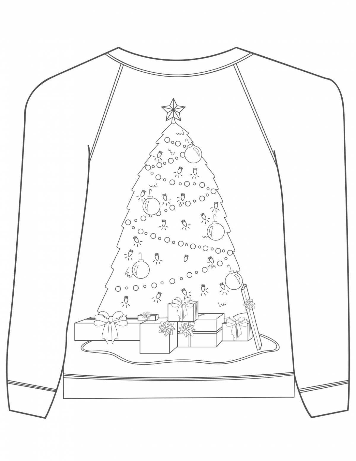 Блестящая раскраска рождественский свитер