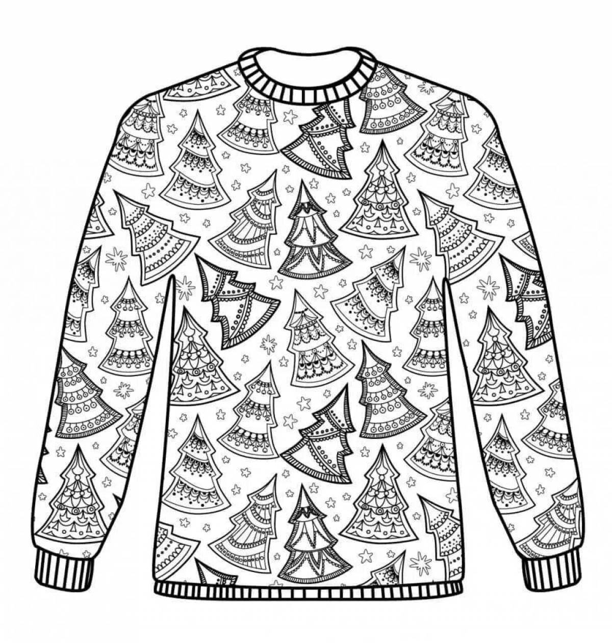 Luminous coloring Christmas sweater