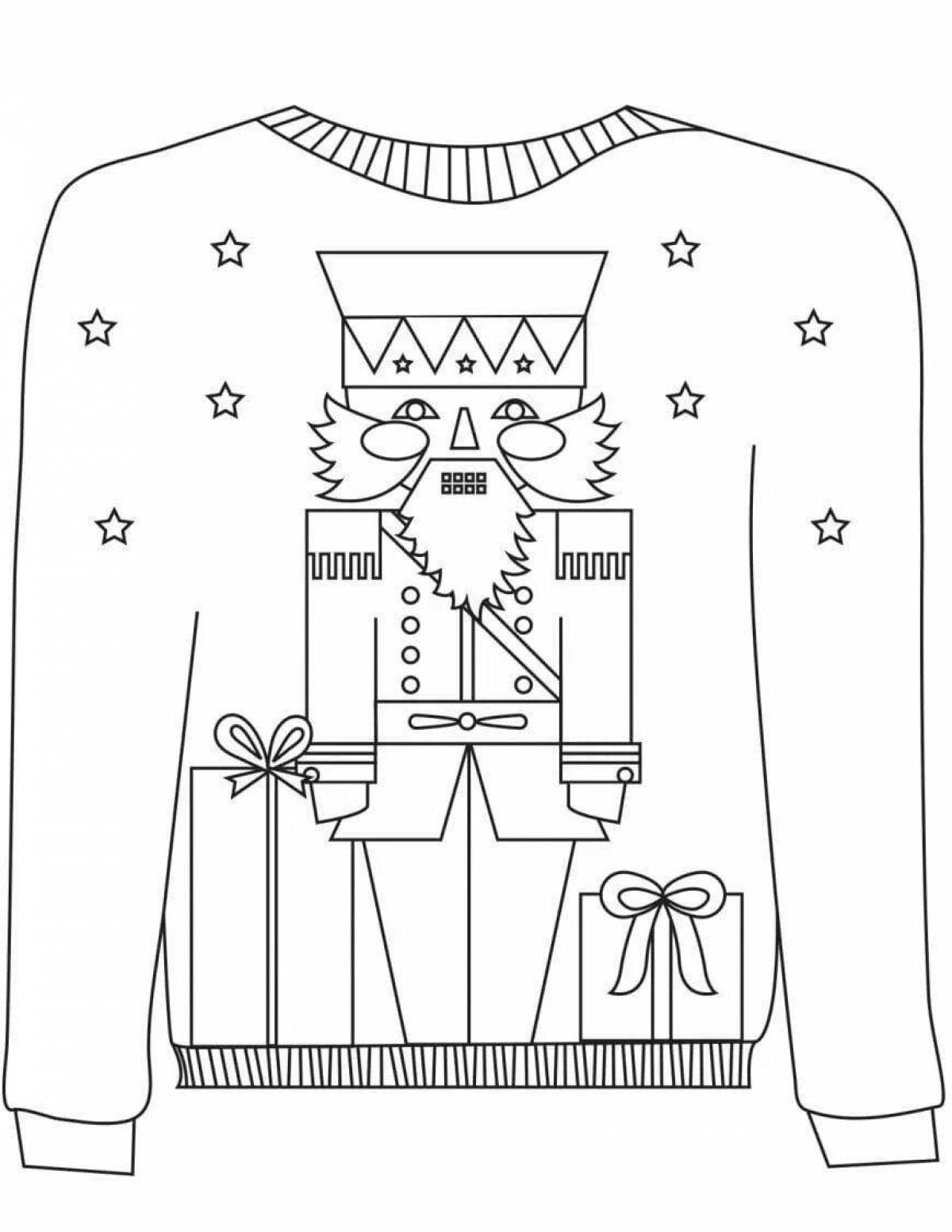 Великолепная раскраска рождественский свитер