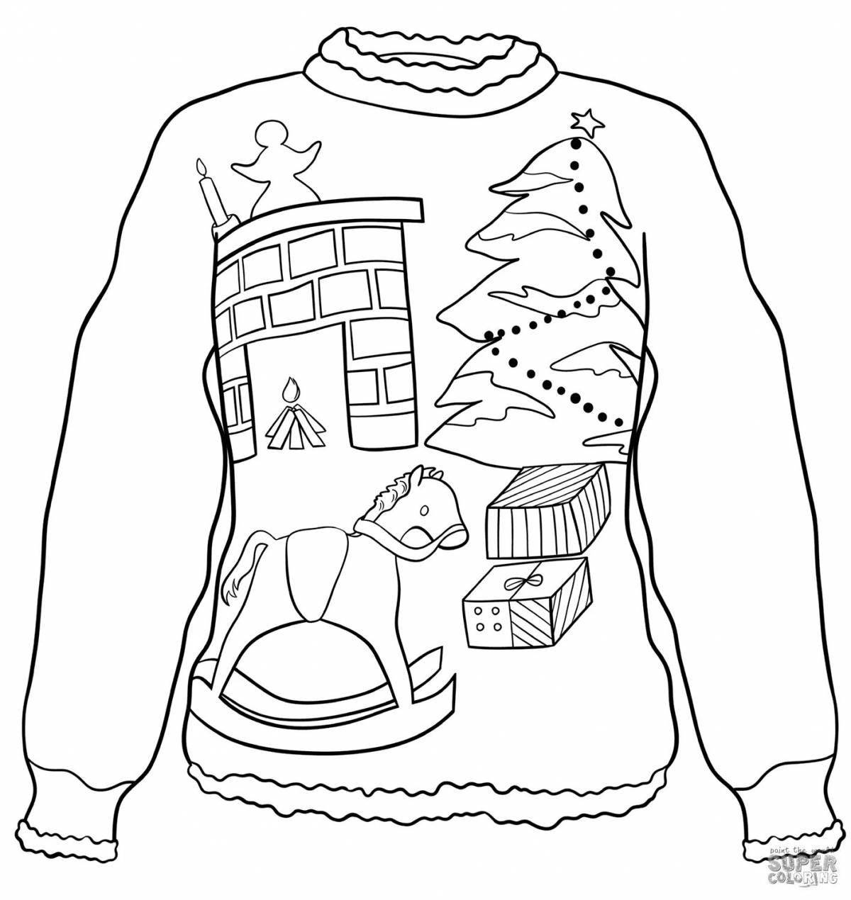 Grand coloring page christmas sweater