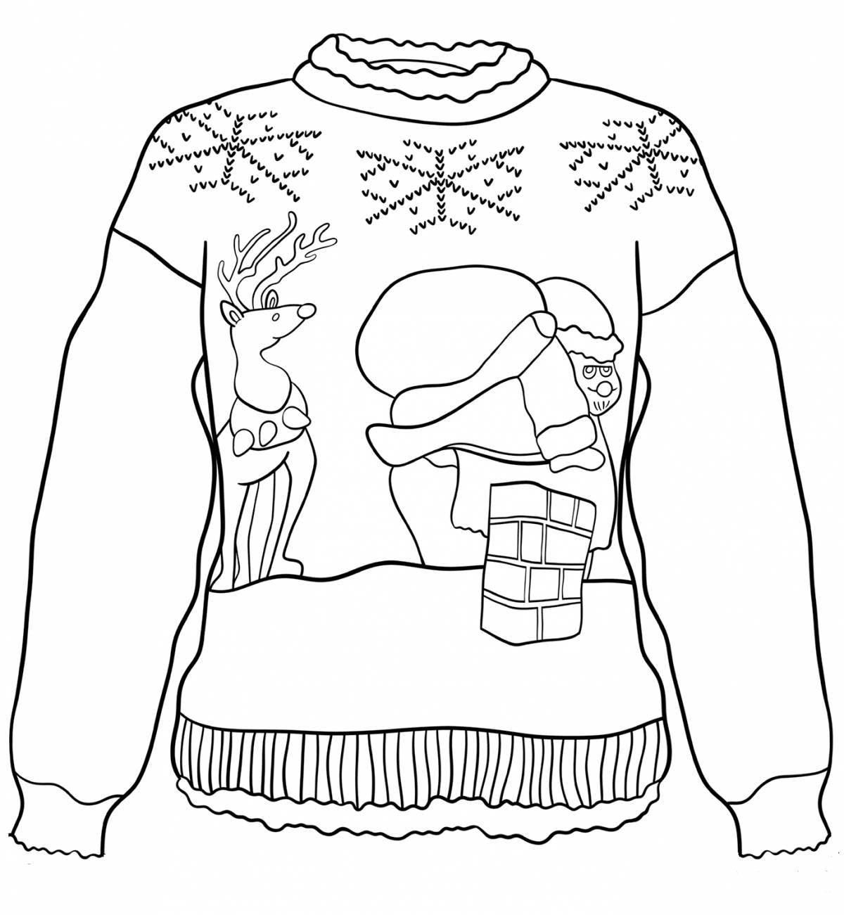 Потрясающая раскраска рождественский свитер