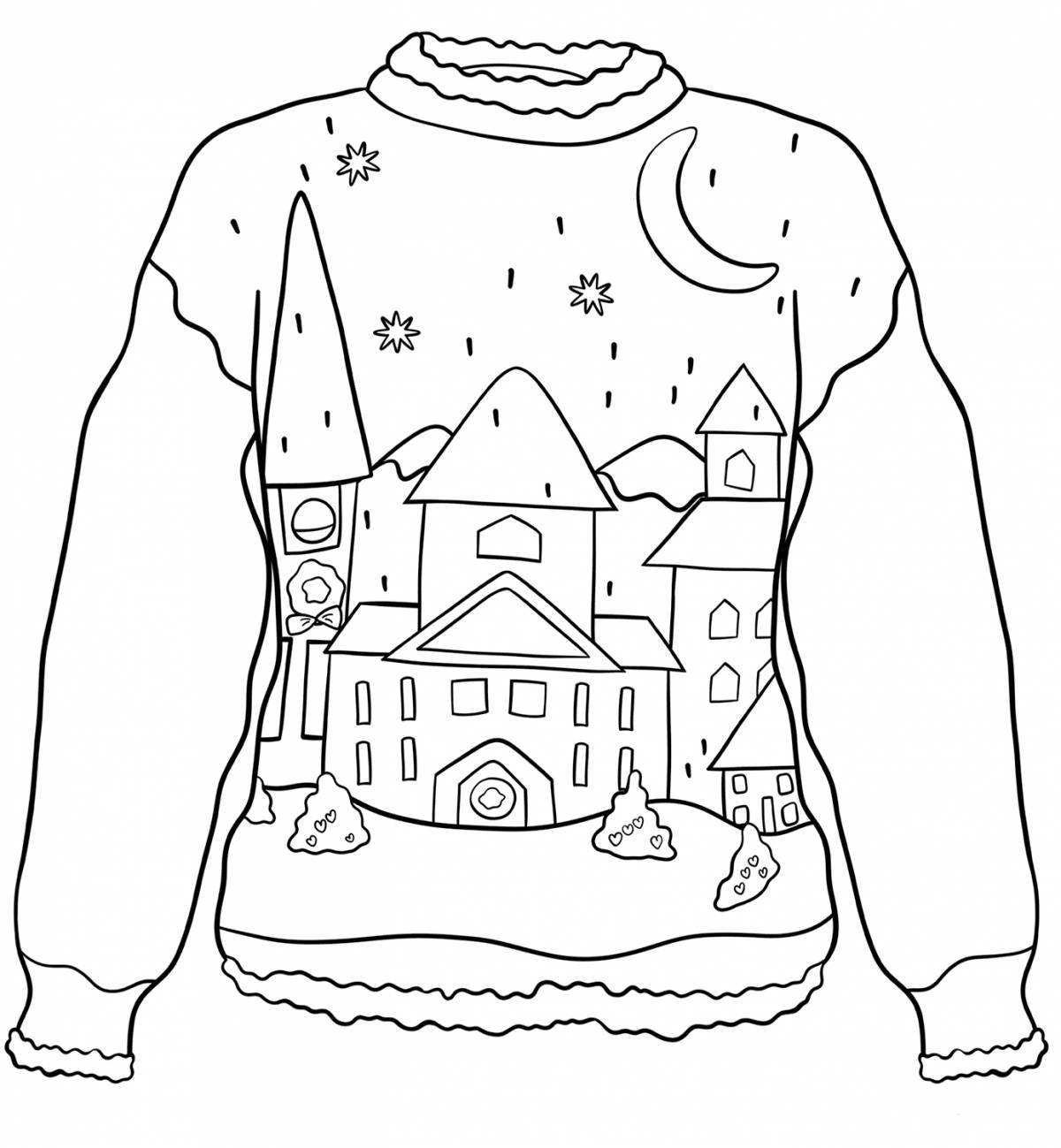 Экзотическая раскраска рождественский свитер