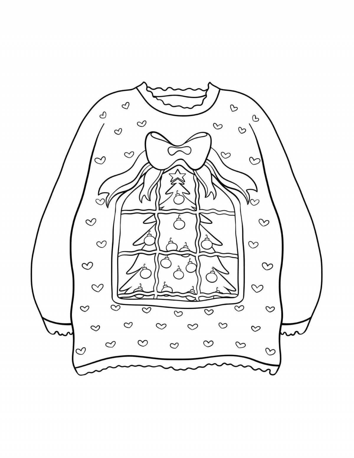 Модная раскраска рождественский свитер