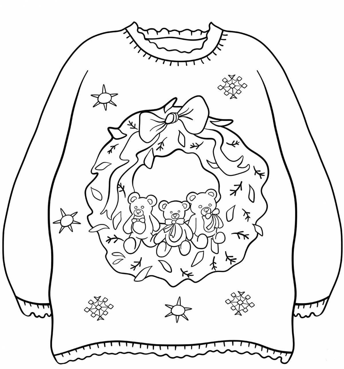Увлекательная раскраска рождественский свитер