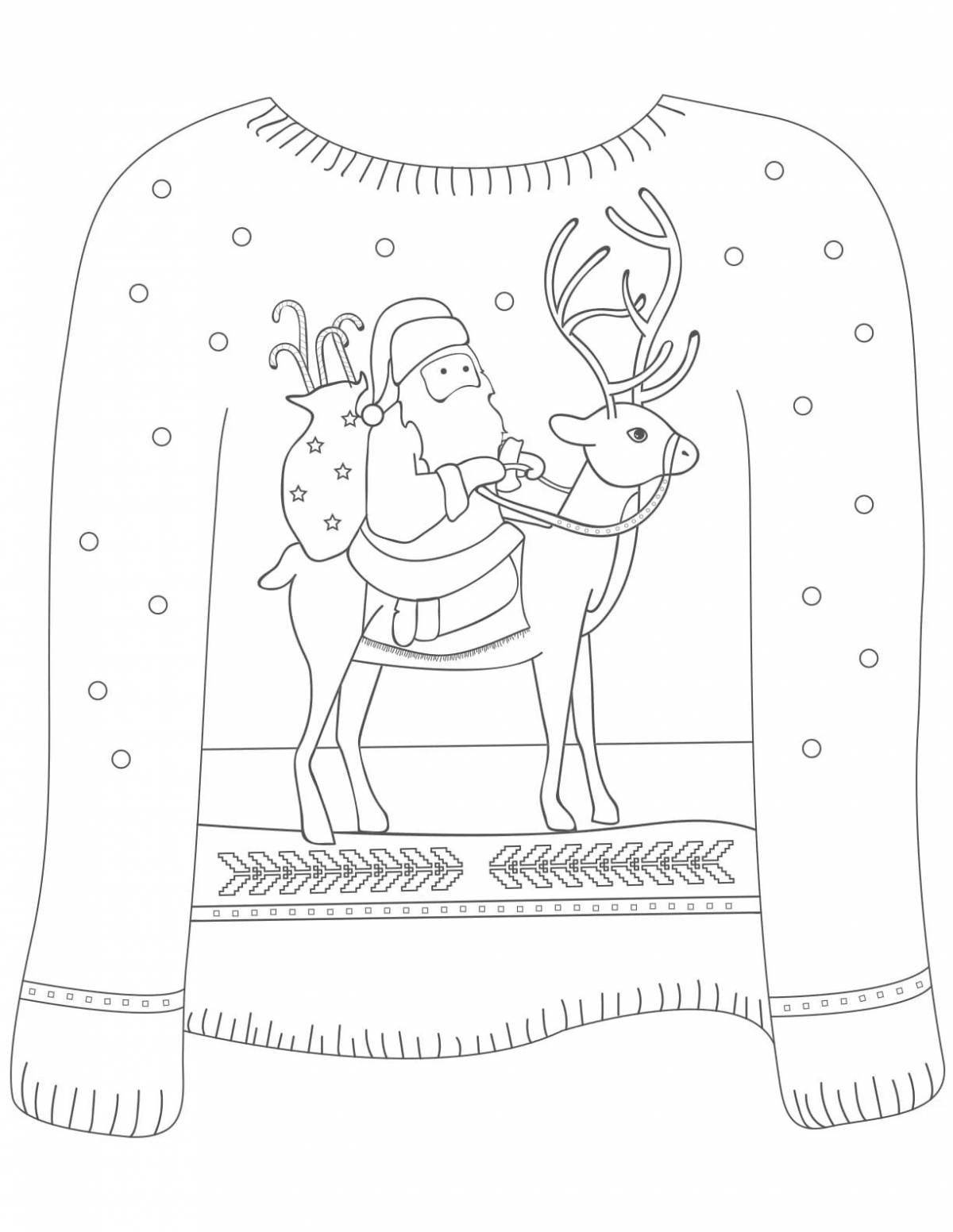 Завораживающая раскраска рождественский свитер