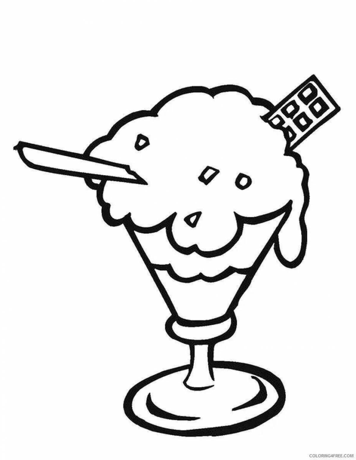 Coloring page adorable ice cream