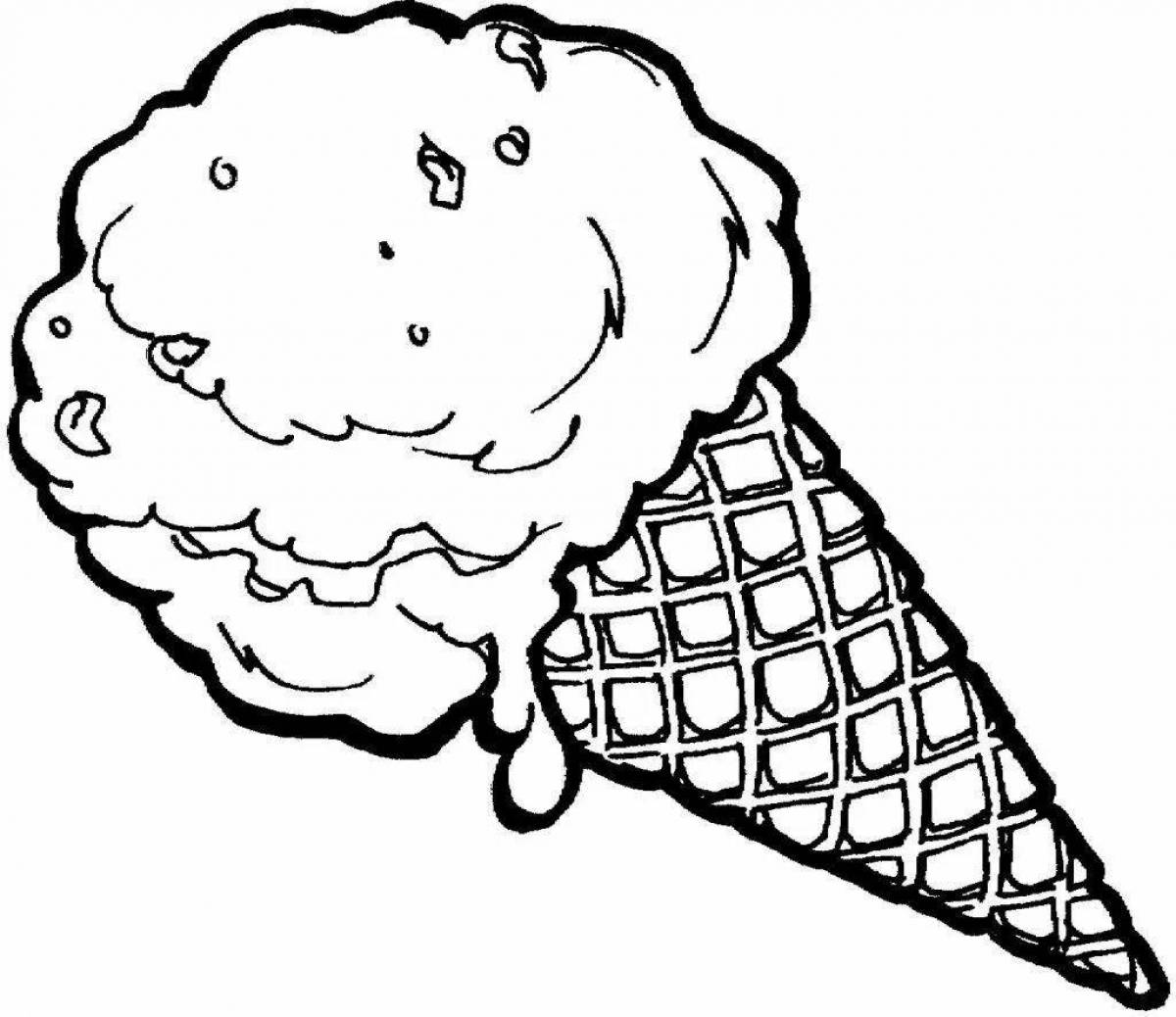 Playful ice cream coloring page