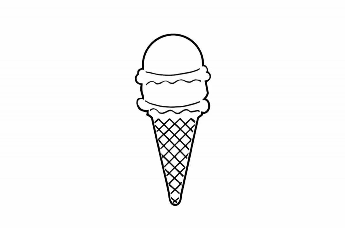 Tempting ice cream coloring page