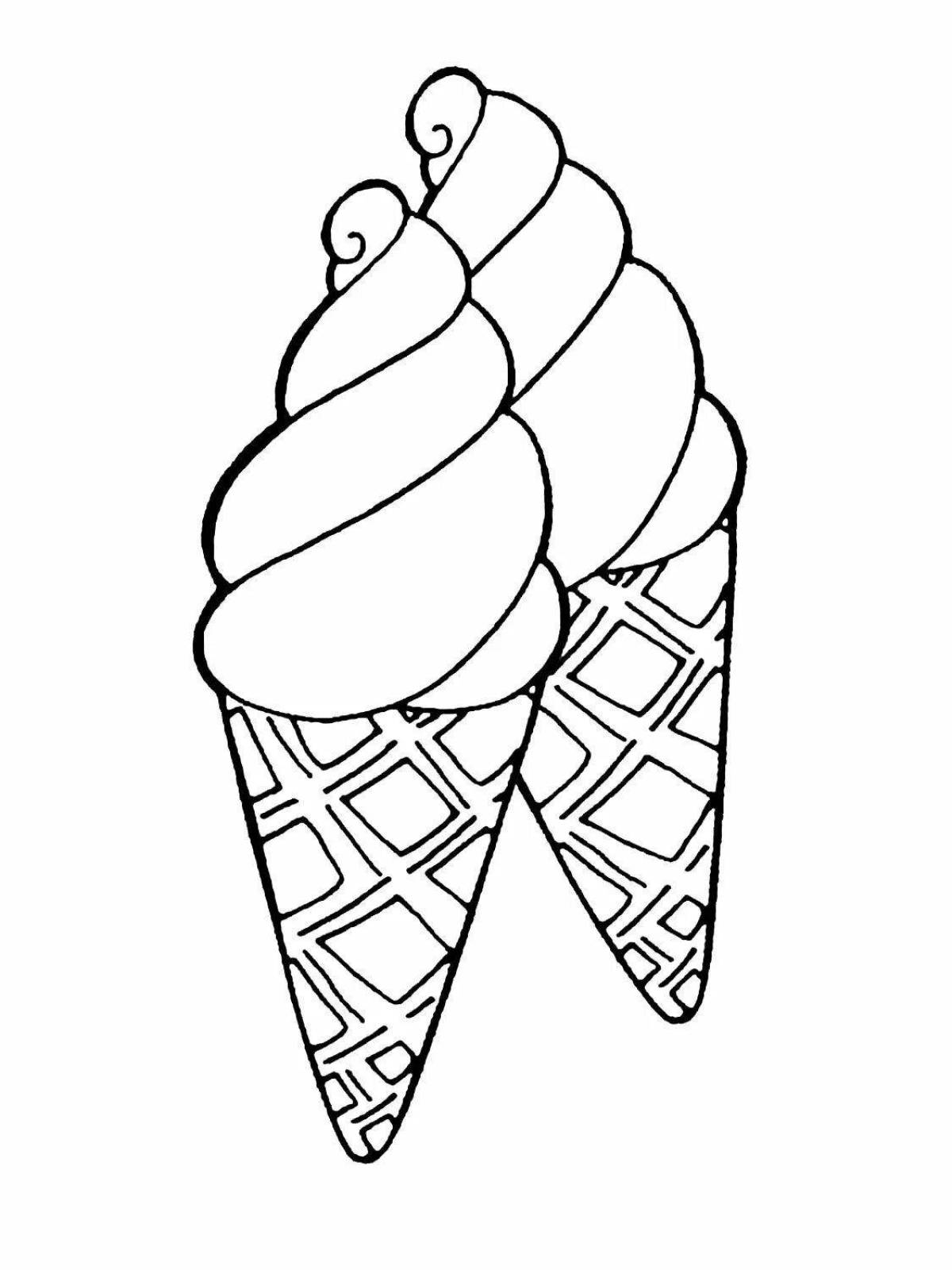 Fun coloring ice cream