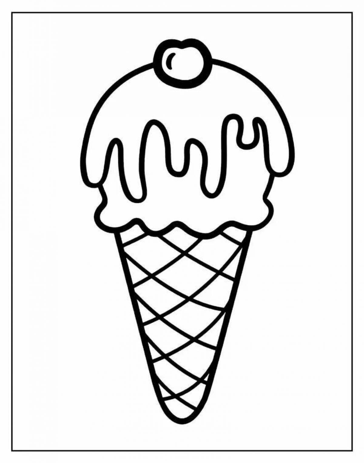 Cream ice cream coloring page