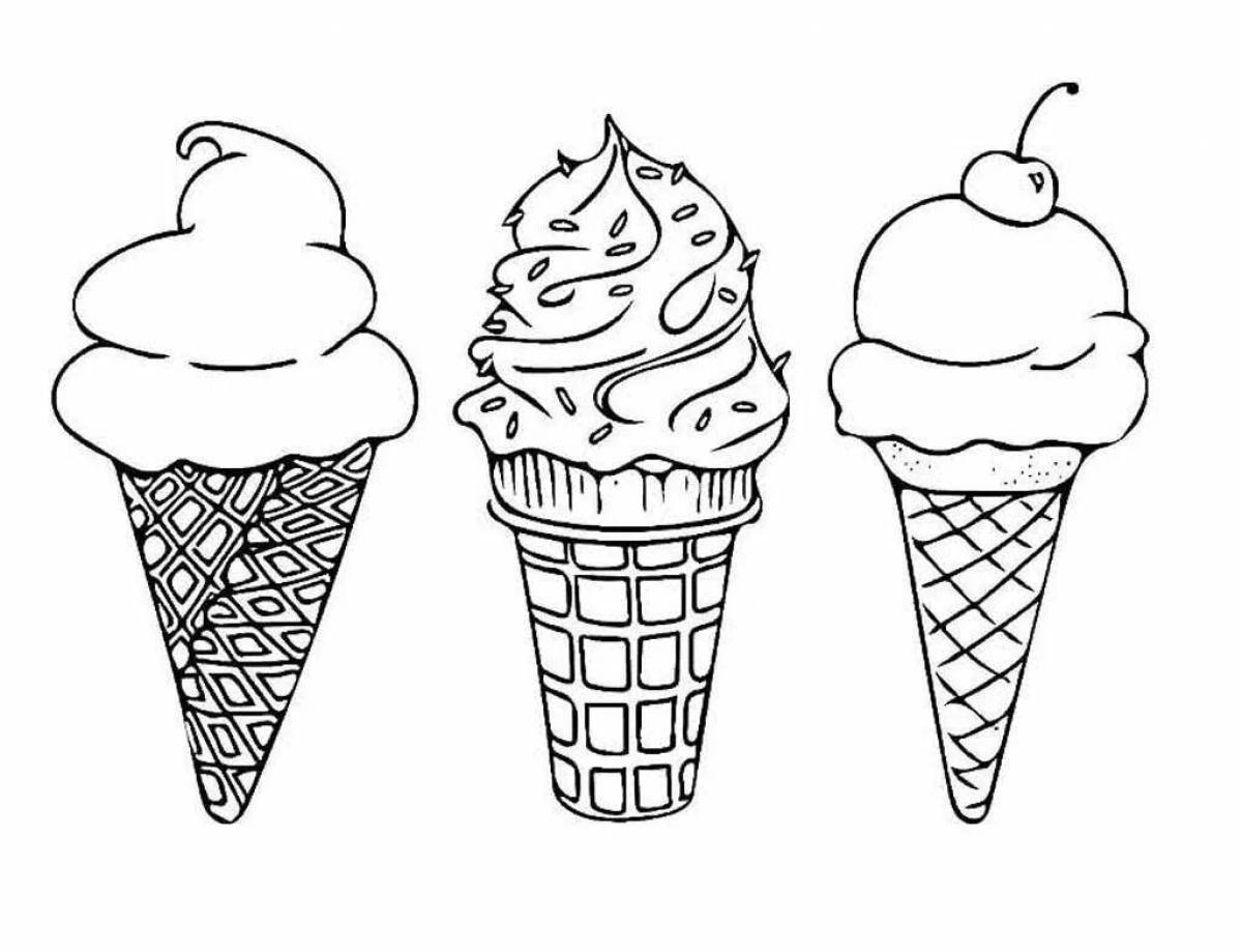 Coloring mint ice cream