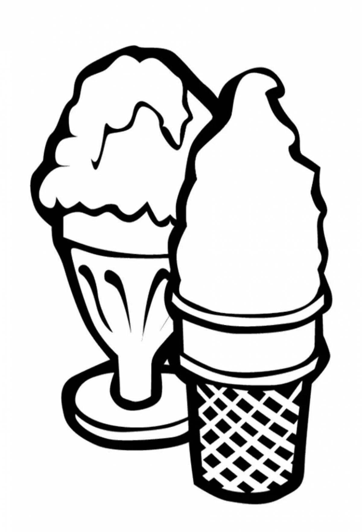 Раскраска пикантное мороженое