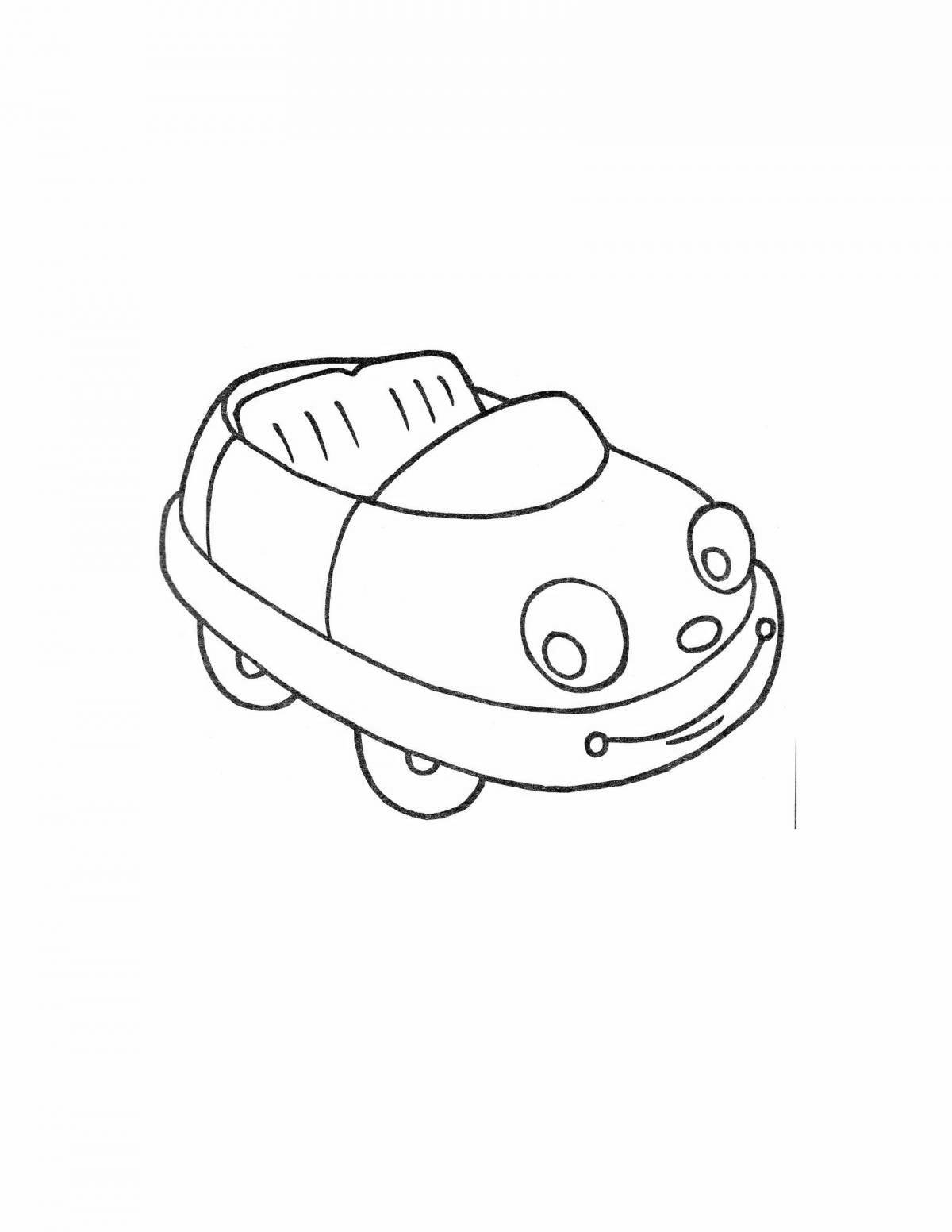 Coloring book glowing toy car