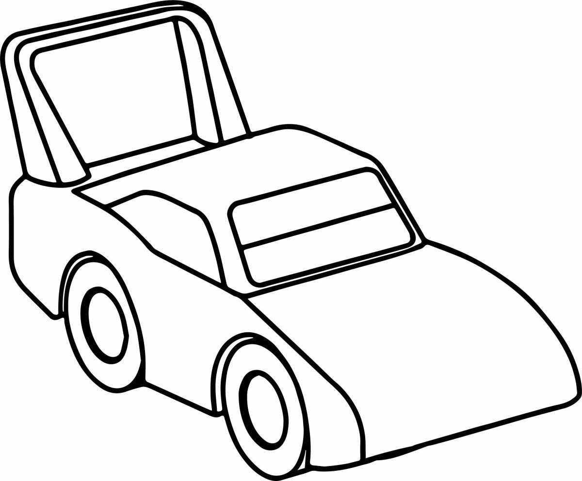 Coloring book with flashing toy cars