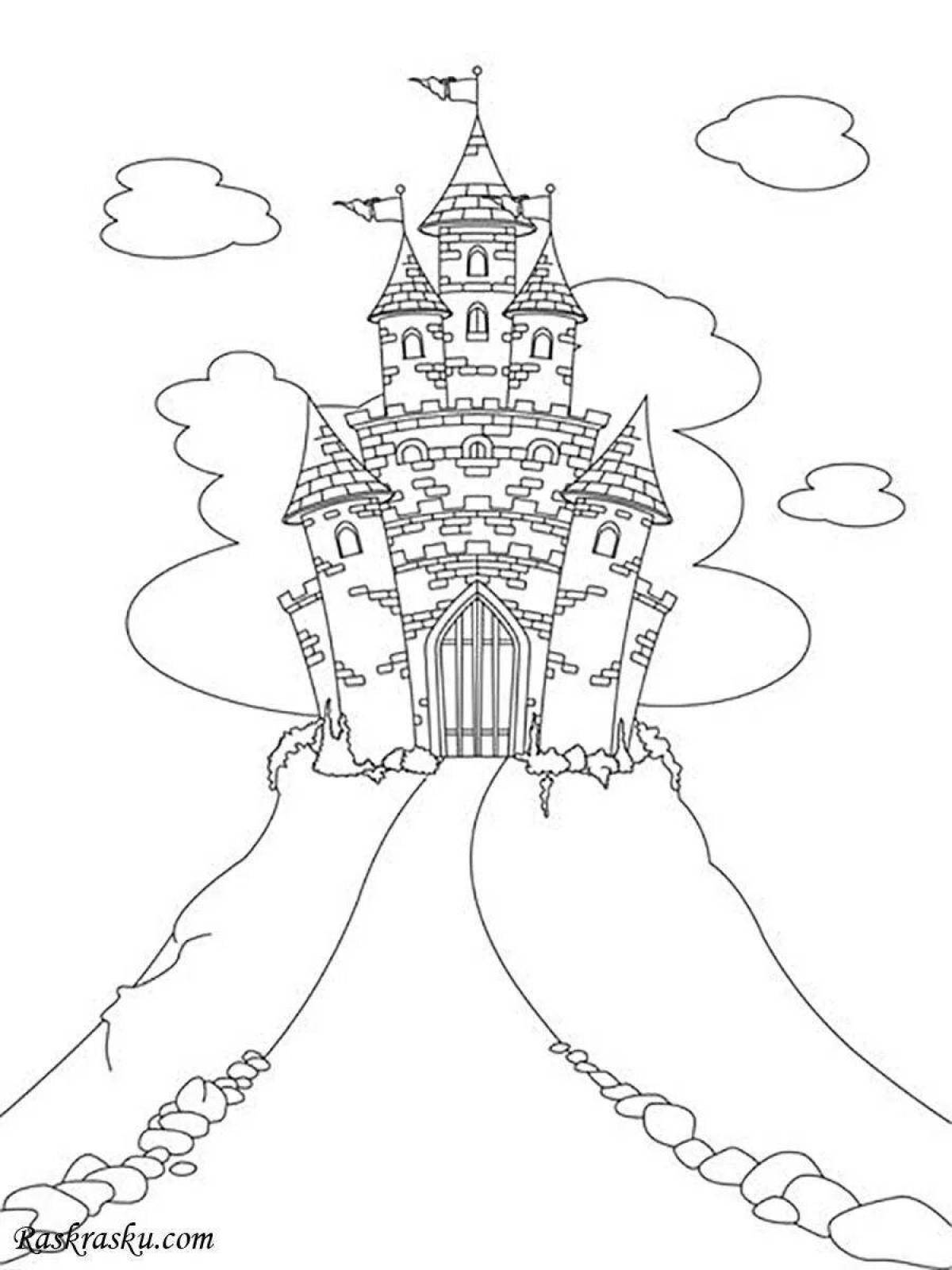 Раскраска сияющий волшебный замок