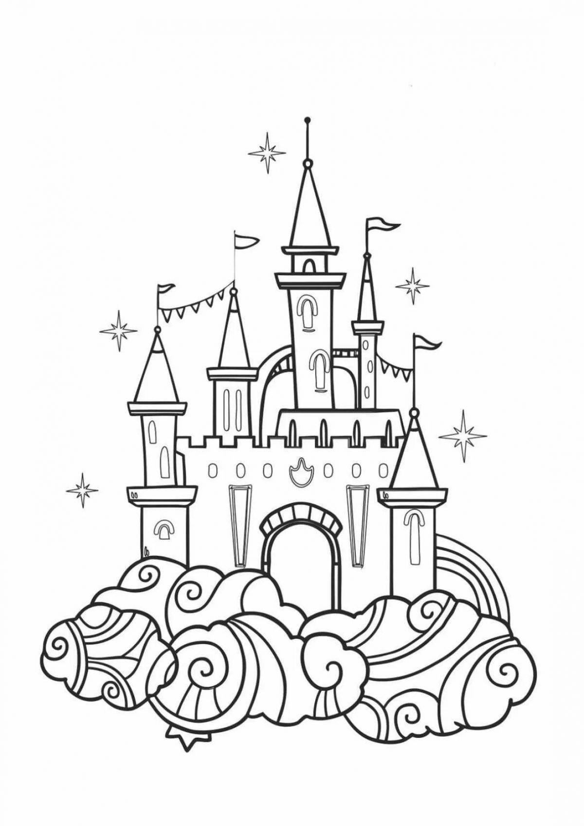 Coloring book luxury magic castle