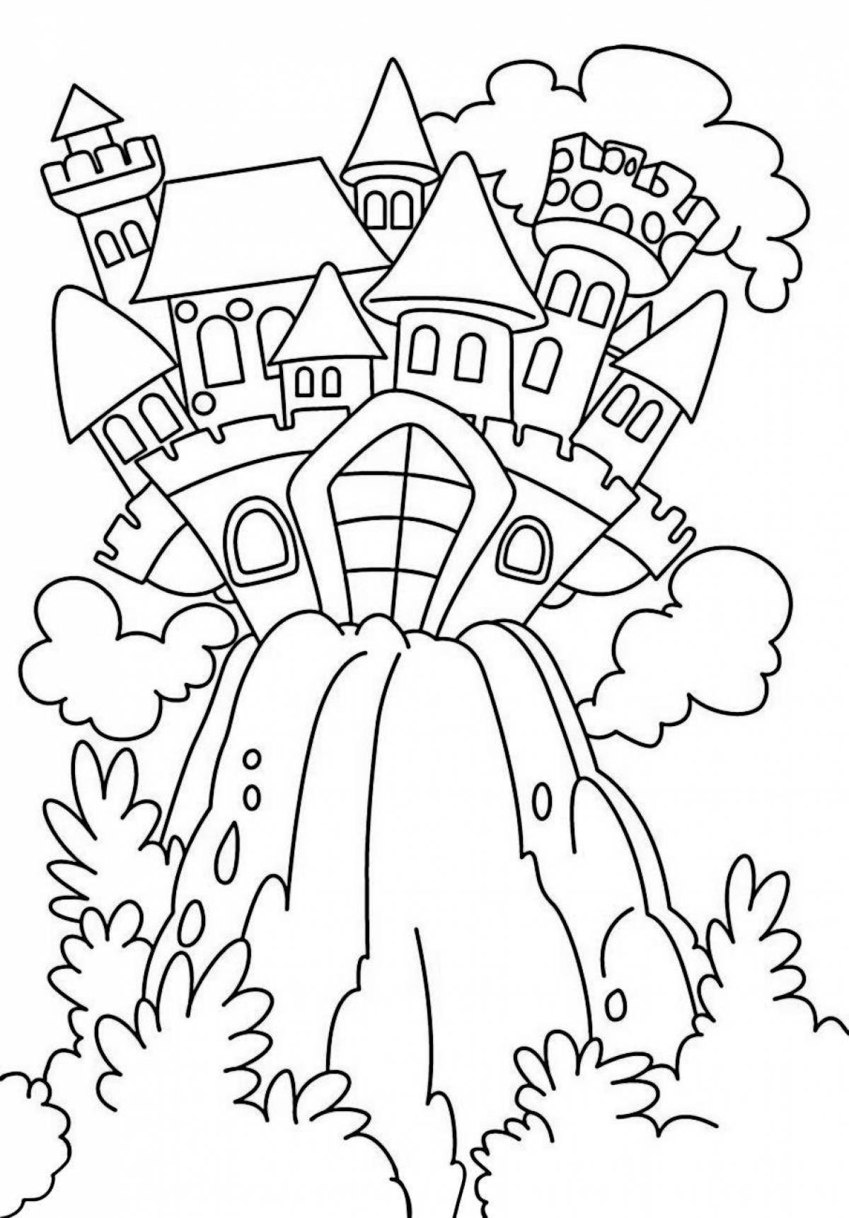 Coloring page magnificent magic castle