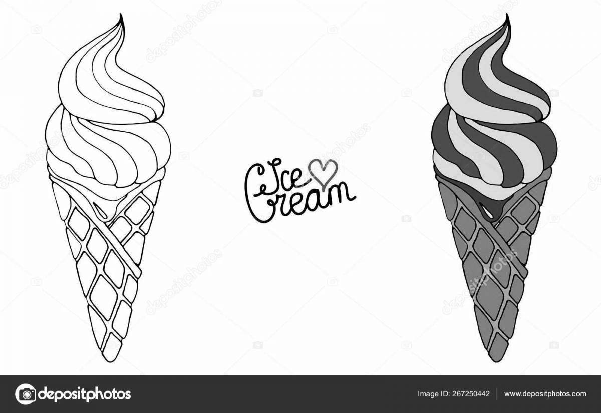 Perfect coloring unicorn ice cream