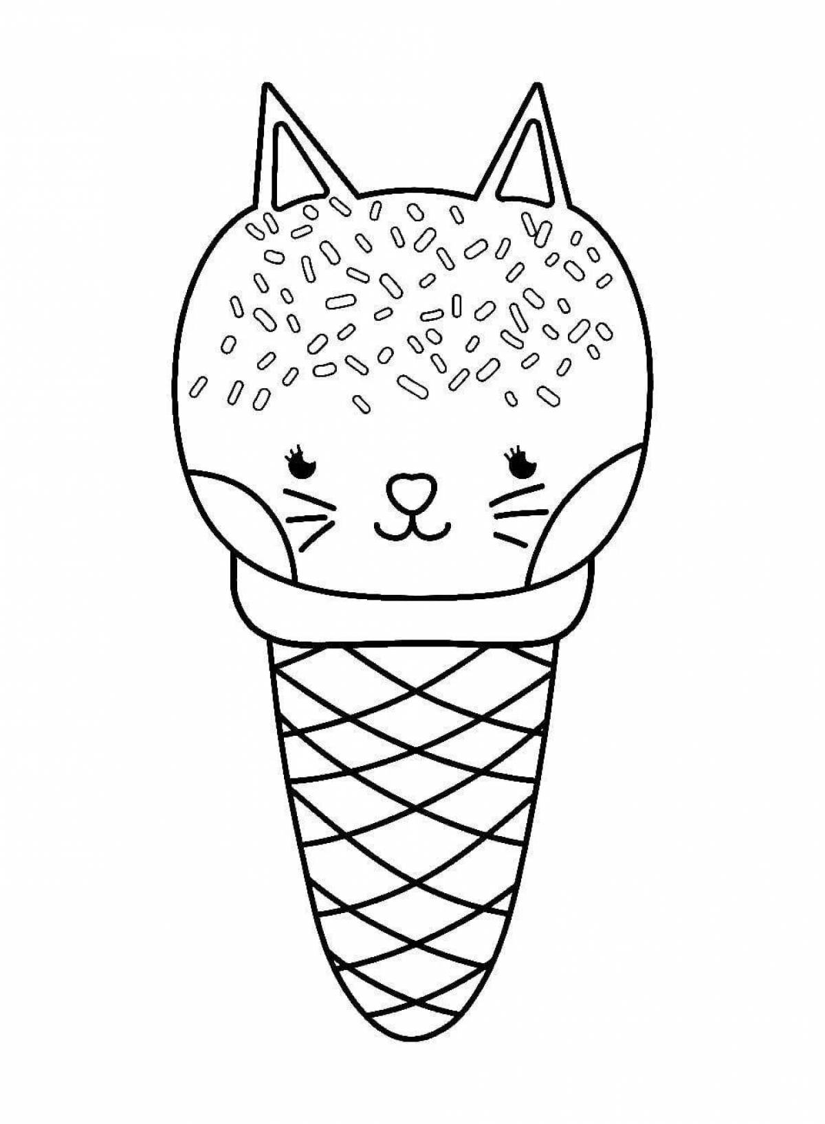 Perfect coloring page unicorn ice cream