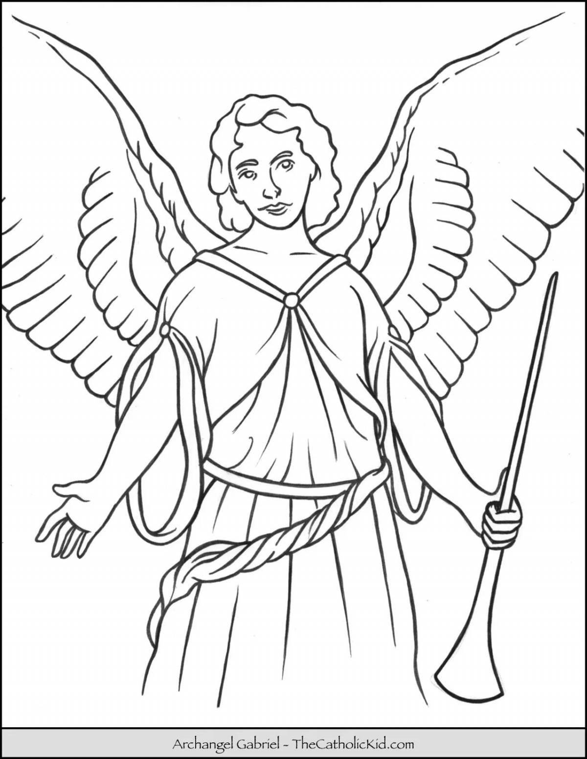 Coloring page glorious archangel michael