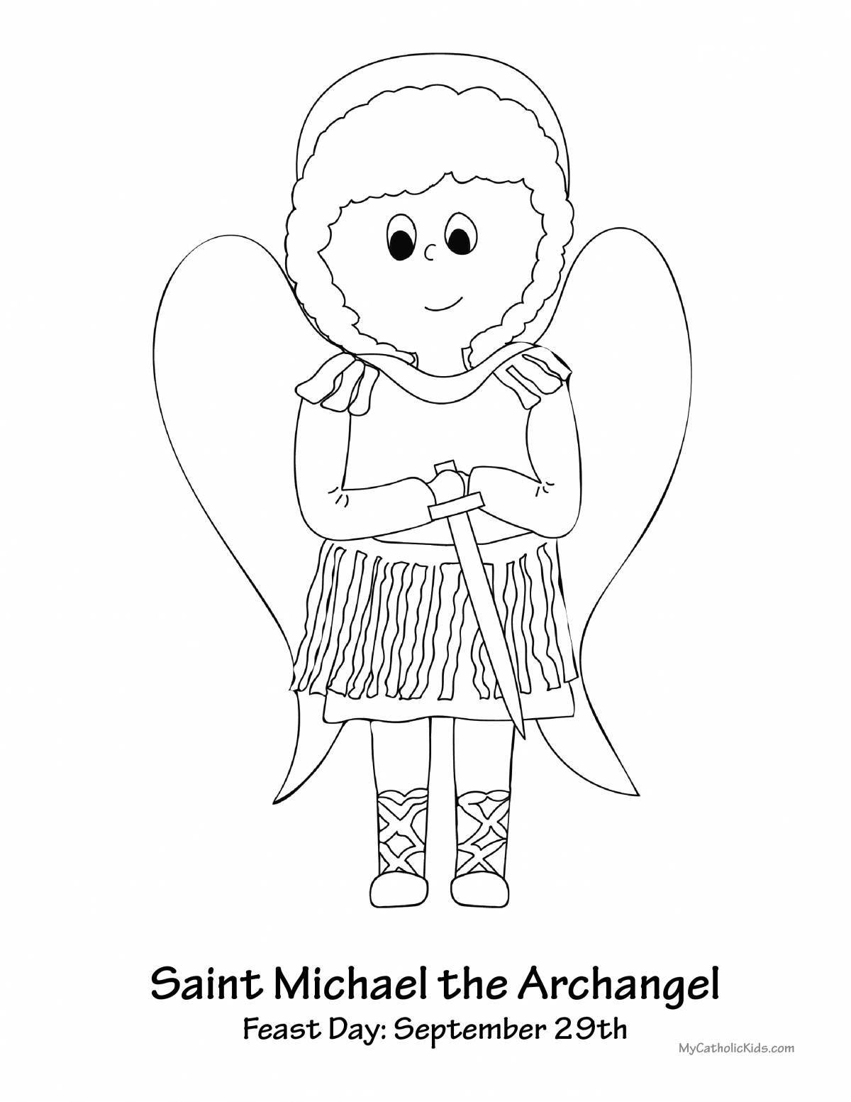 Coloring book radiant archangel michael