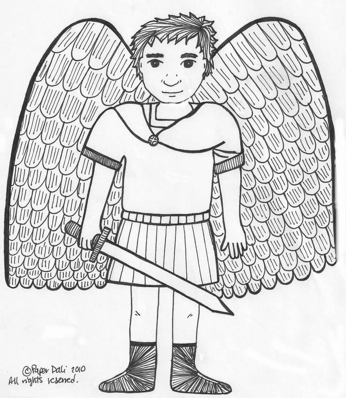 Coloring book noble archangel michael