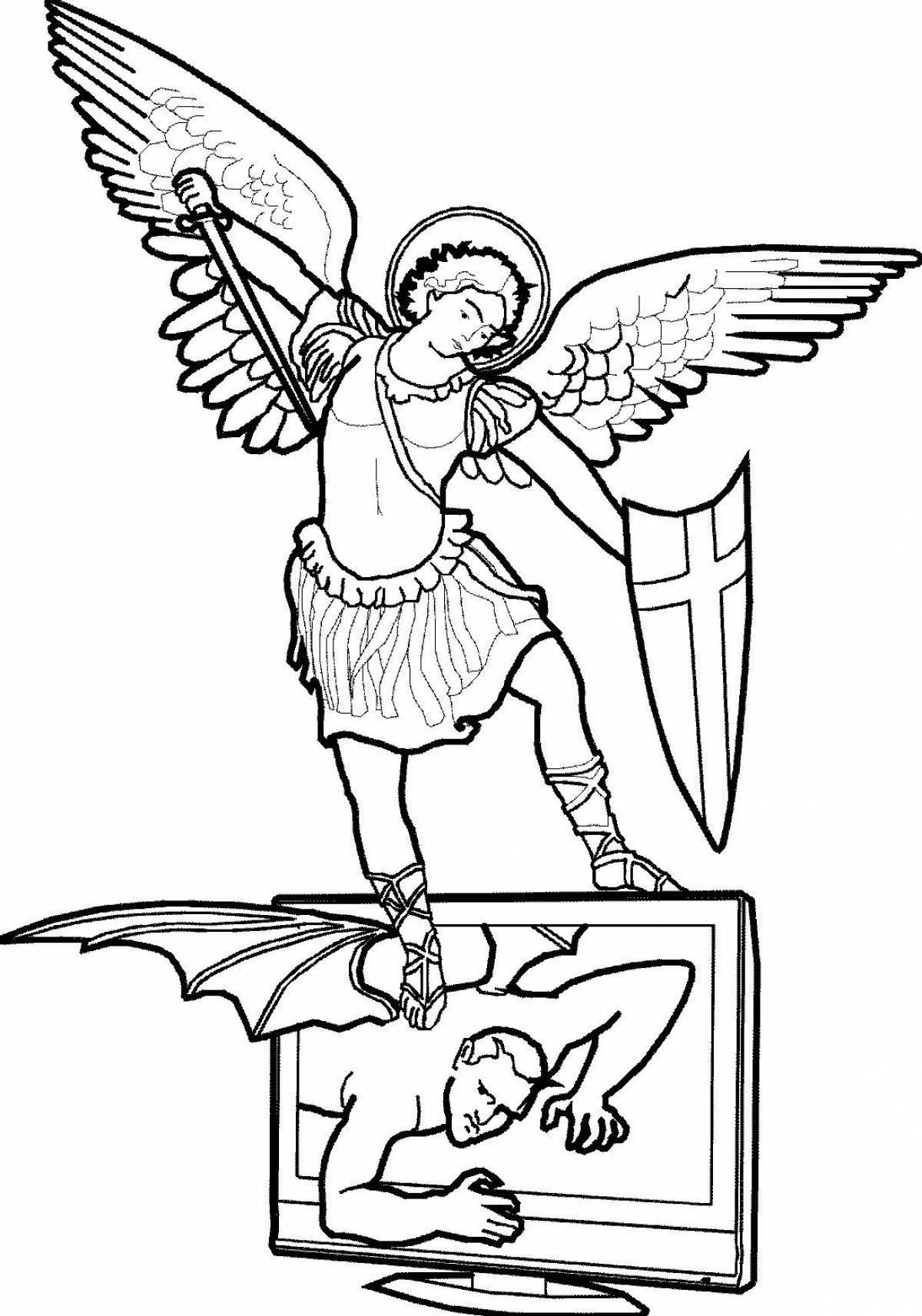 Coloring book magnificent archangel michael