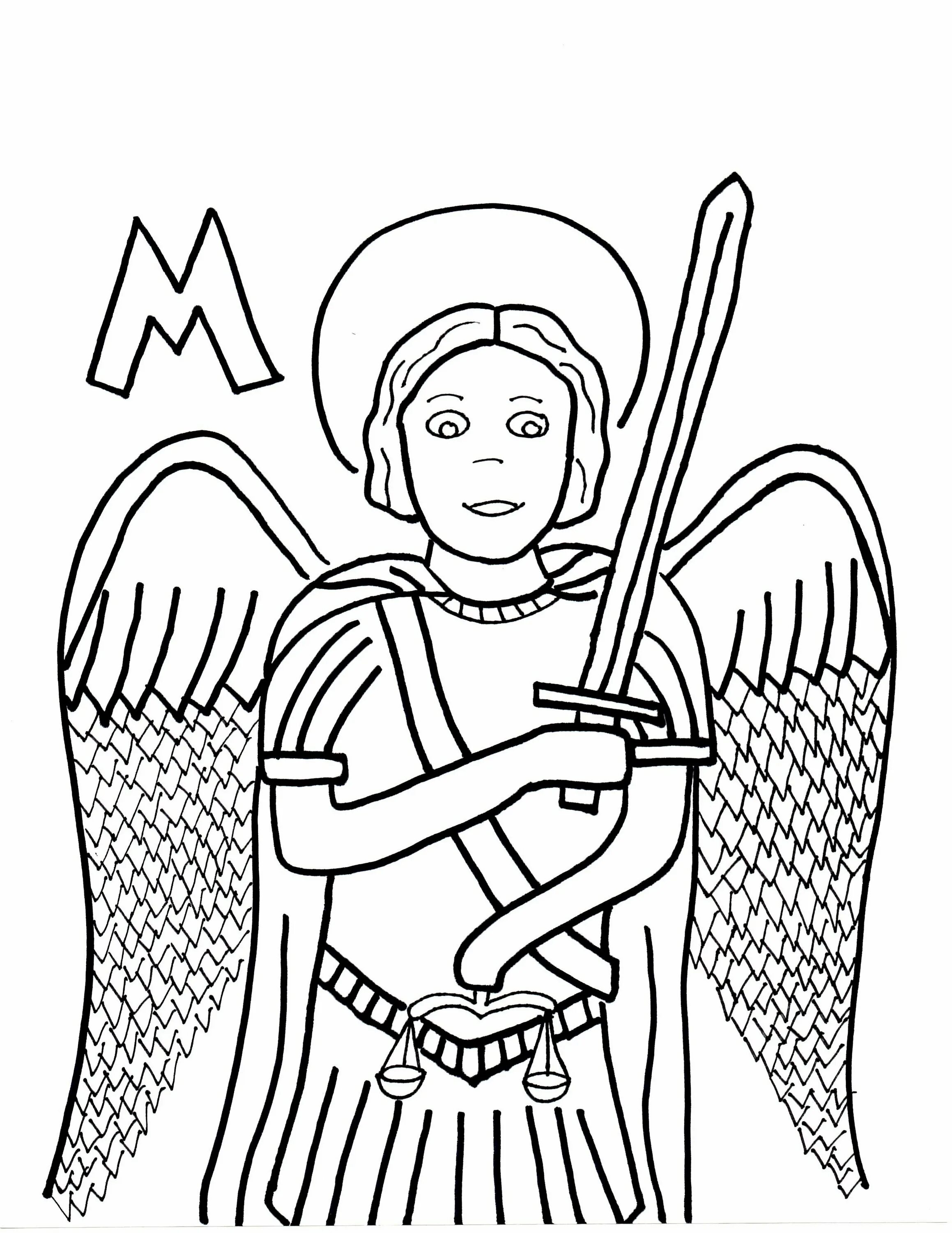 Coloring book magnanimous archangel michael