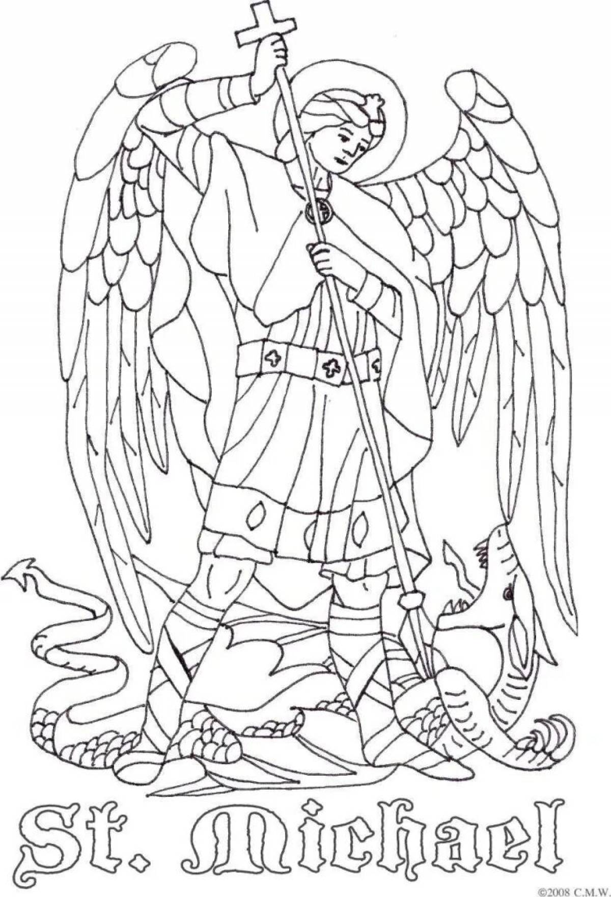 Раскраска Архангел михаил #3