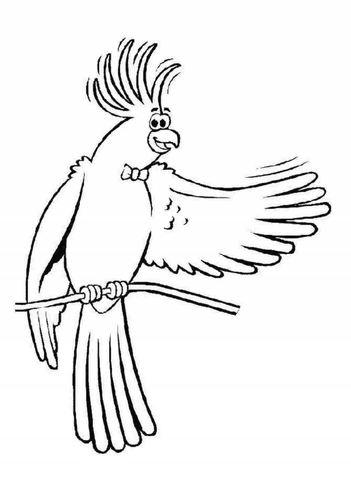 Раскраска Раскраска ослепительный какаду