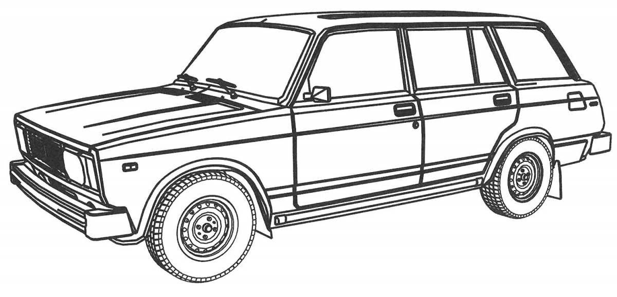 Colorful number eight car coloring page