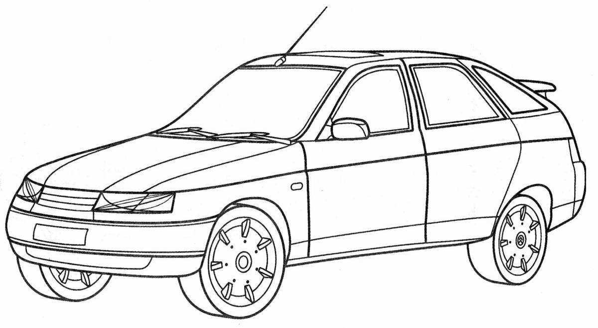 Bold figure eight car coloring page