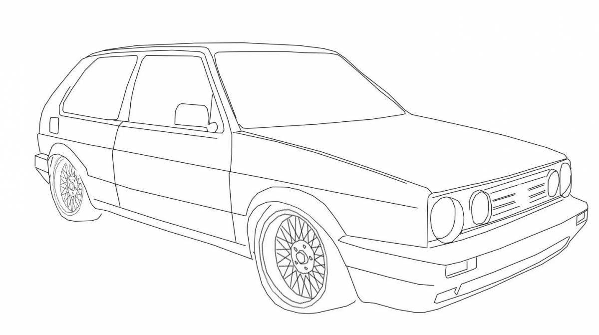 Animated figure eight car coloring page