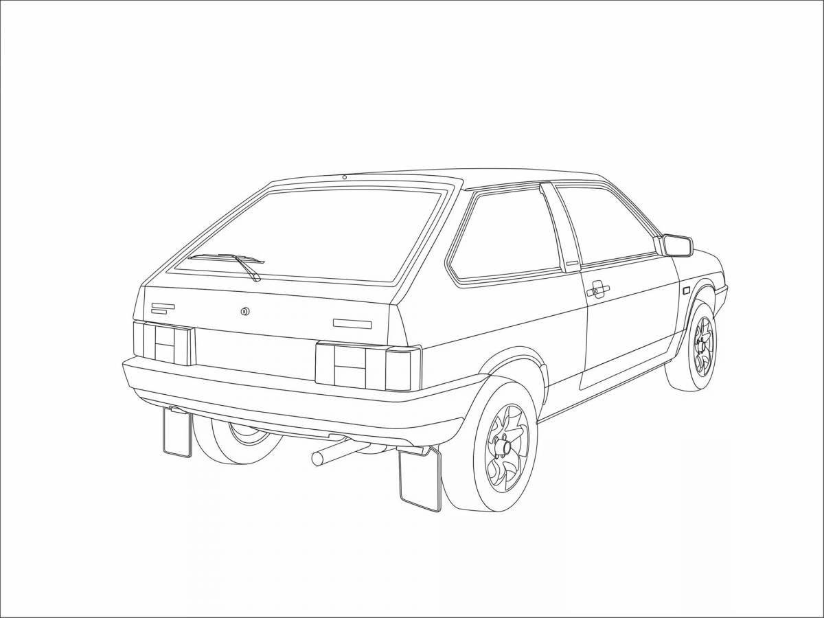 Awesome 8 car coloring book