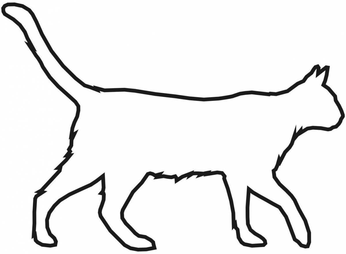Majestic cat silhouette coloring page