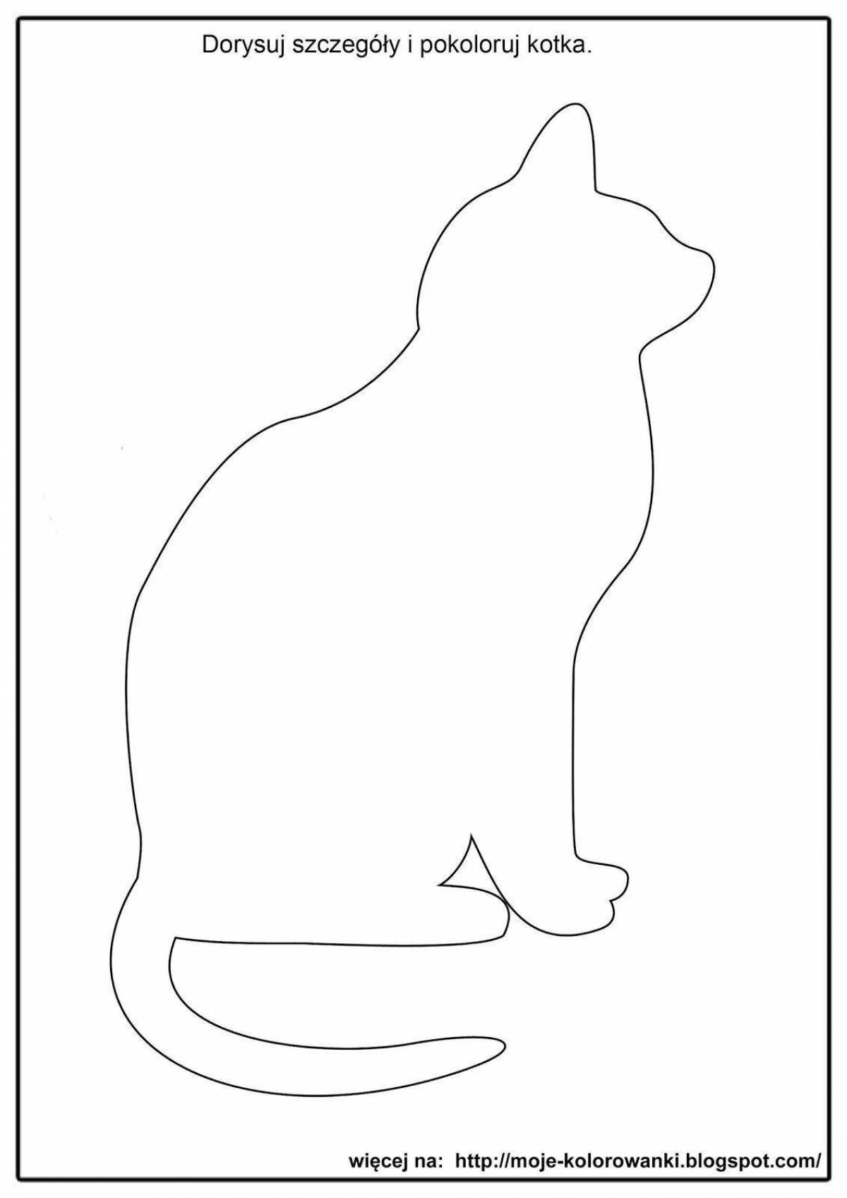 Adorable cat silhouette coloring book