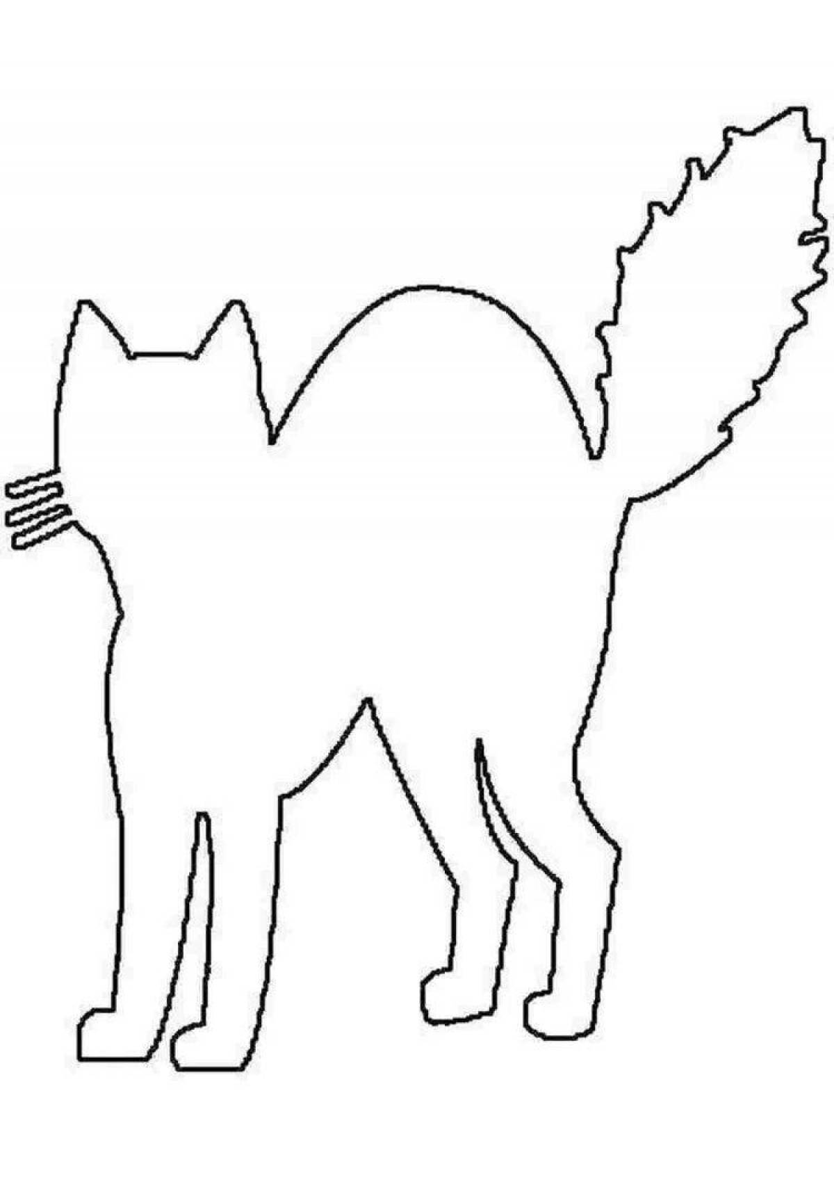 Coloring page elegant cat silhouette